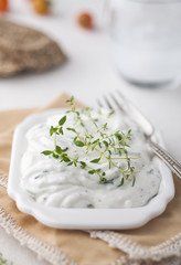 Milky appetizer with thyme