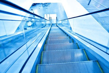Escalator and stairway outside of the business building