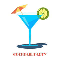 Cocktail. Flat vector illustration.