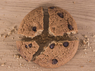 Broken chocolate cookie