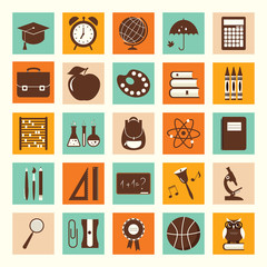 Back to school icons set