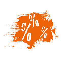 Prozentzeichen Stempel orange