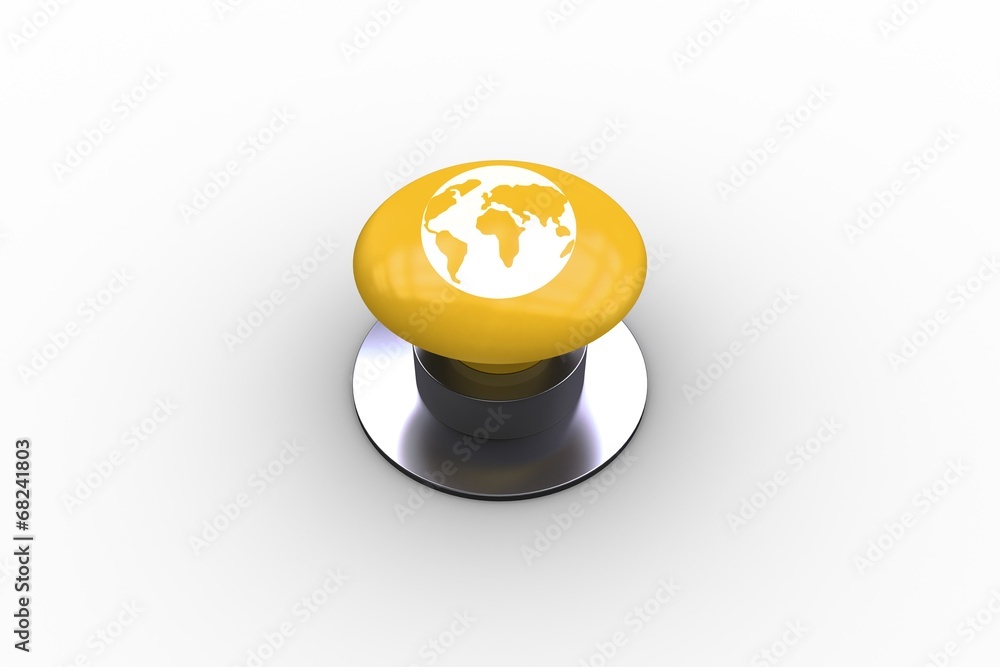Poster composite image of earth graphic on button