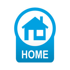 Etiqueta tipo app azul redonda HOME