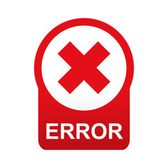 Obraz premium Etiqueta tipo app roja redonda ERROR