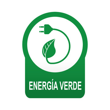 Etiqueta tipo app verde redonda ENERGIA VERDE
