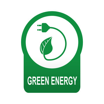 Etiqueta tipo app verde redonda GREEN ENERGY