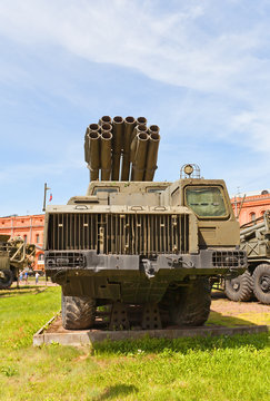 Soviet multiple rocket launcher system 9A52 Smerch