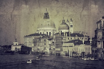 Fototapeta premium Bazylika Santa Maria della Salute w stylu retro
