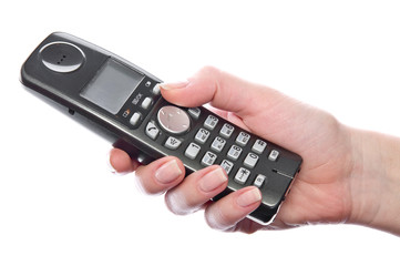 Wireless phone in woman's hand