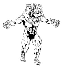 Lion scary sports mascot