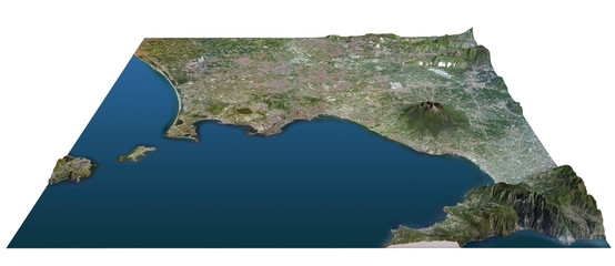 Golfo di Napoli cartina, spaccato, terra dei fuochi, Vesuvio © Naeblys