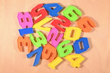 Colorful plastic numbers.