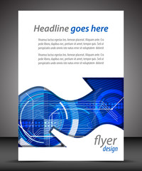 Business A4 booklet cover with technological pattern