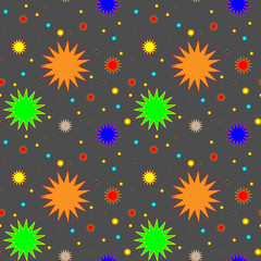 seamless background with colorful stars