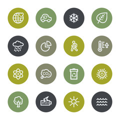 Eco web icons set, color buttons