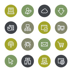 Internet web icons set, color buttons