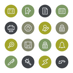 Scheduler web icons set, color buttons