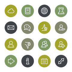 Fototapeta premium Social media web icons set, color buttons