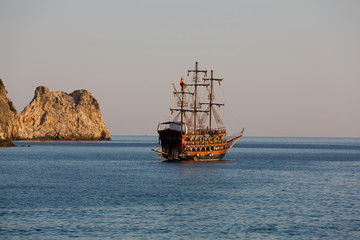 Alanya - the pirate ship at the beach of Cleopatra