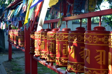 Buddhist prayer bells in datsan Gunzechoyney