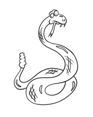 cartoon snake, vector illustration