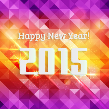 Happy new year 2015,vibrant colorful background