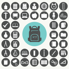 School and education icons set. Illustration eps10