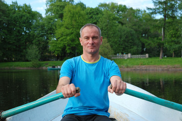 Rower in the boat