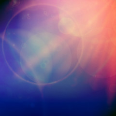 Abstract Sunset on sky with lenses flare.