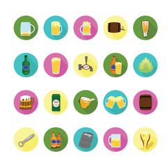 Beer icons set. Illustration eps10