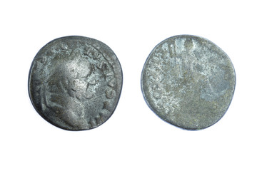Silver denarius coins from Roman Emperor Vespasian