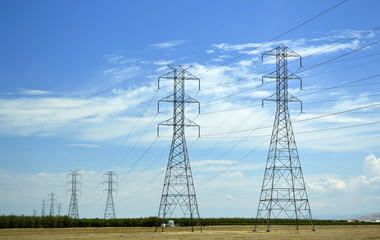 Power lines in California.