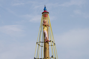 blond girl on playground