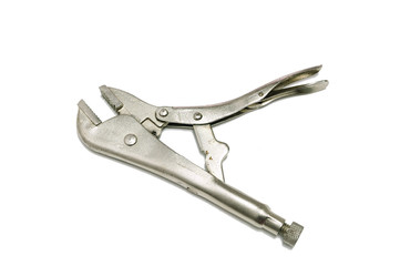 Locking Pliers With Closed Jaws isolated on white background