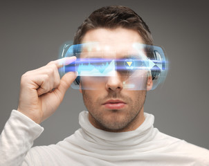 man in futuristic glasses