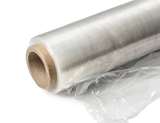 Roll of wrapping plastic stretch film.