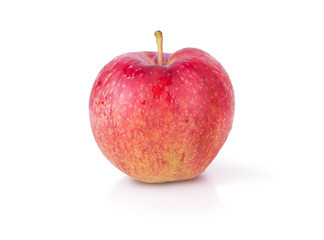 red ripe apple on a white background