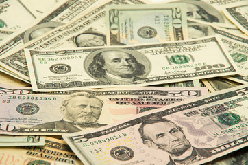 Background from paper dollars