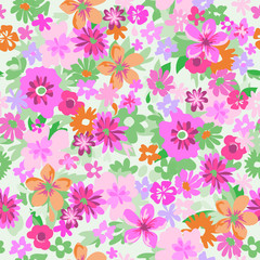 Pink Flowers ~ seamless background