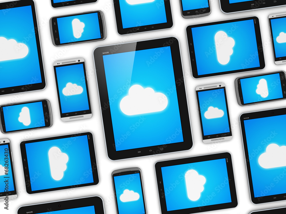 Aufkleber cloud computing on mobile devices concept