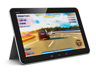 Tablet computer with video game