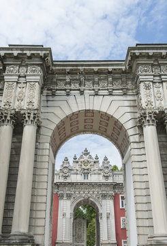 Imperial gate at Dolmabahce Palace in Istanbul