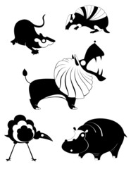 Vector original art animal silhouettes collection for design 10