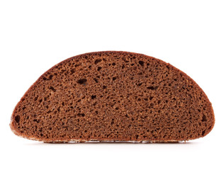 Slice of fresh rye bread isolated on white background cutout