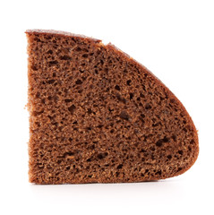 Slice of fresh rye bread isolated on white background cutout