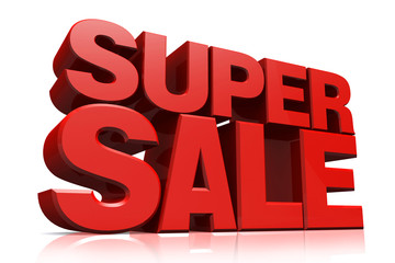 3D red text super sale - Powered by Adobe