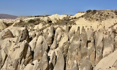 Typical rock formation in Cappadocia, Turkey