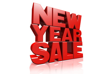 3D red text new year sale