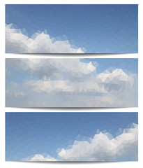Triangle backgrounds with blue sky